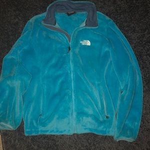 blue north face jacket